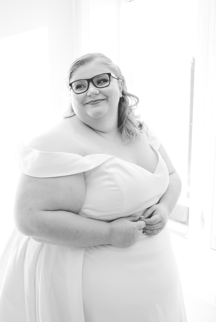Calm bride getting ready at Kingston wedding after last-minute hair change